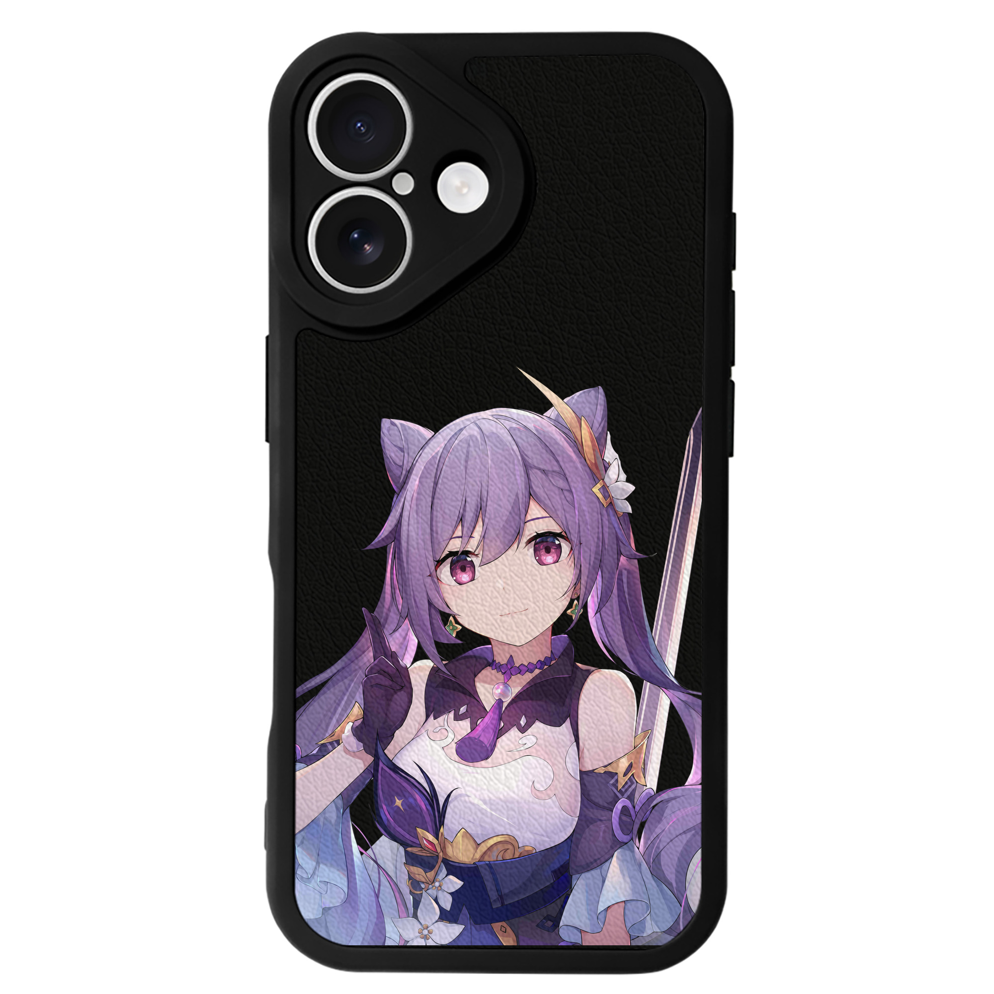げんし神 刻晴 こくせい genshin Kokusei 【iPhone 16シリーズ対応】シリコンスマホケース（レザー調） 材質：シリコン